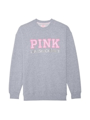 Victoria's Secret PINK Medium Heather Grey Oversized Fleece Sweatshirt - Image 1 of 1