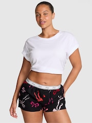 Victoria's Secret PINK Black Bow Christmas Print Pyjama Bottoms - Image 1 of 2