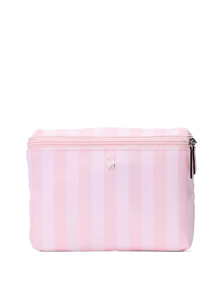 Victoria's Secret Heritage Stripe Pink Packable Tote Bag - Image 1 of 4