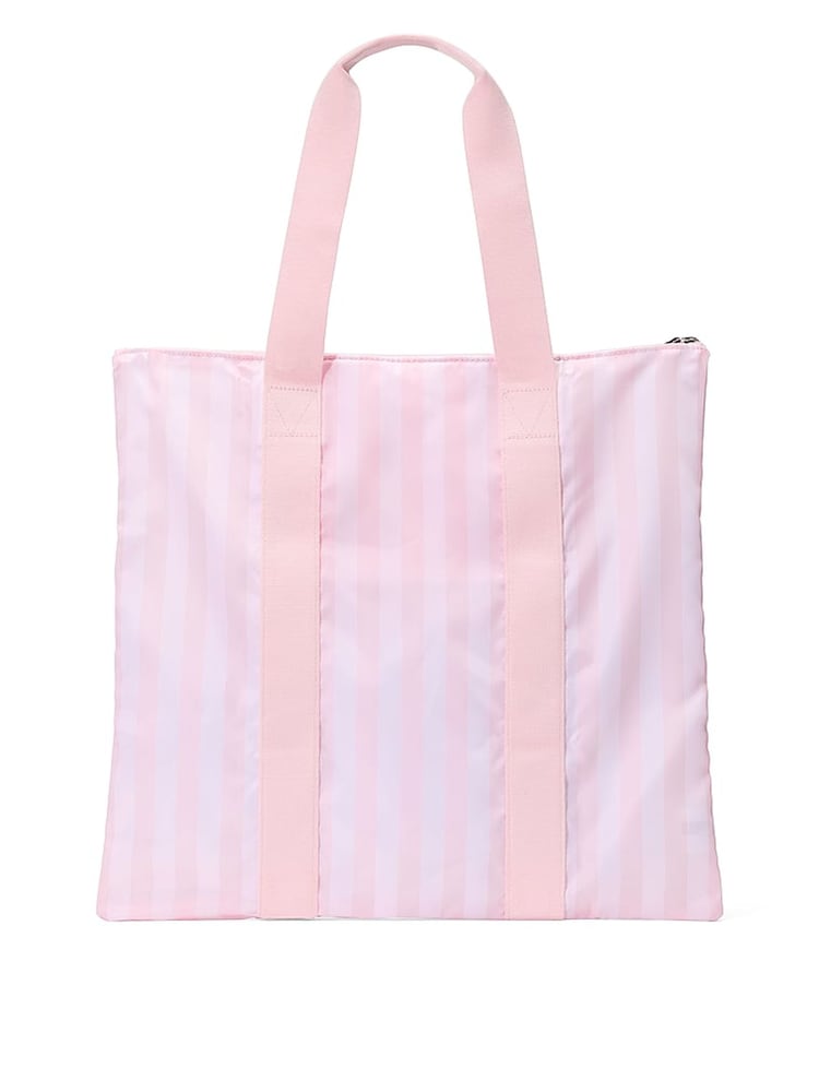 Victoria's Secret Heritage Stripe Pink Packable Tote Bag - Image 2 of 4