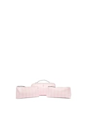 Victoria's Secret Heritage Stripe Pink Makeup Bags 3 Piece - Image 4 of 4