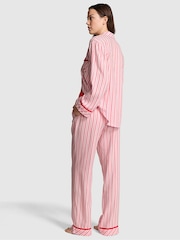 Victoria's Secret PINK Bright Vermillion Christmas Red Stripes Flannel Pyjamas Set - Image 2 of 2