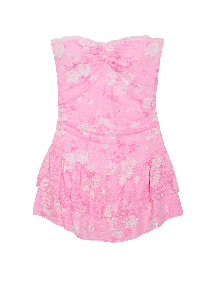 Victoria's Secret PINK Everblooming Pink Lace Ruffle Dress - Image 3 of 3 Victoria's Secret PINK Everblooming Pink Lace Ruffle Dress - Image 3 of 3