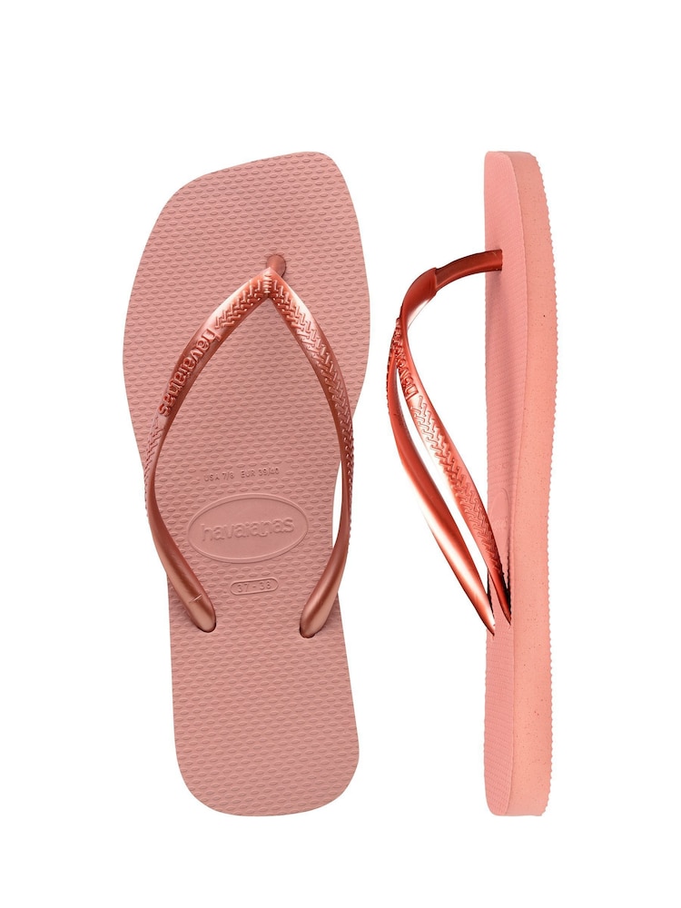 Havaianas Slim Rose Gold Square Sandals - Image 2 of 8