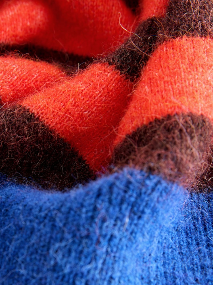 Multi Red/Blue Stripe Wool Blend Crew Neck Jumper - Image 2 of 3 Multi Red/Blue Stripe Wool Blend Crew Neck Jumper - Image 2 of 3