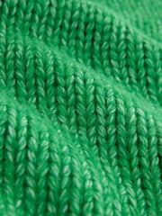 Zelena/rožnata srce - Debel pleten pulover s stoječim ovratnikom iz volne - Slika 3 iz 3