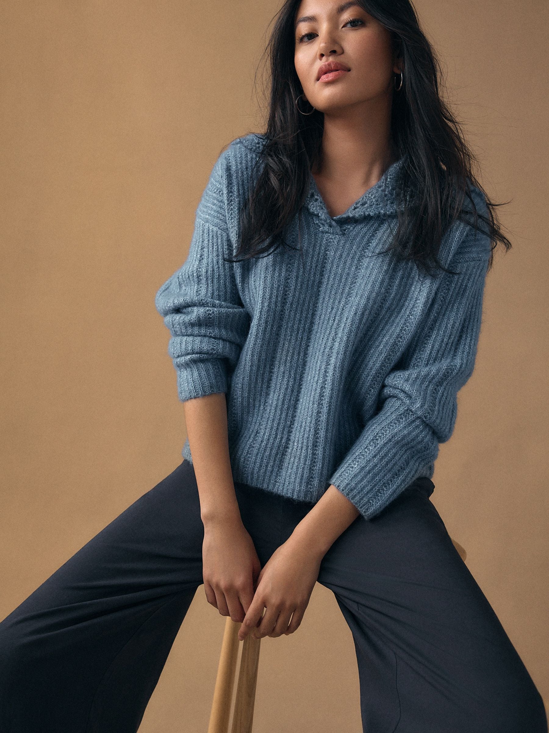 sailor collar rib knit bluelea 新品未使用 sailor collar rib knit bluelea ブルレア 【公式通販】