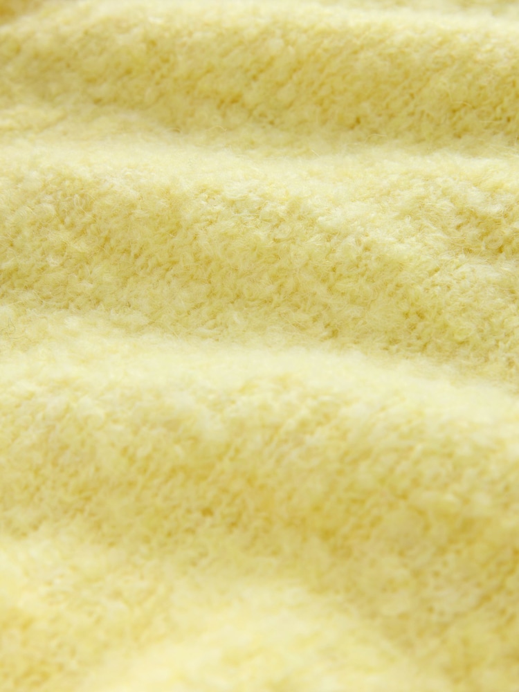 Yellow Boucle Long Sleeve Polo Jumper - Image 3 of 3 Yellow Boucle Long Sleeve Polo Jumper - Image 3 of 3