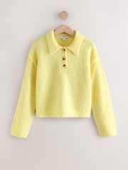 Jaune - Pull polo bouclé à manches longues - Image 6 de 8