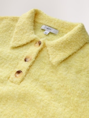 Jaune - Pull polo bouclé à manches longues - Image 7 de 8