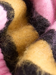 Pink Multi Stripe Brushed Knit Hooded Jumper - Image 3 of 3