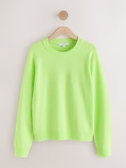 Fluro Green Supersoft Crew Neck Long Sleeve Jumper - Image 1 of 3