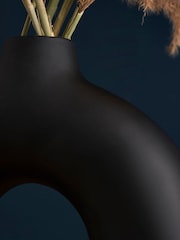 BHS Black Holey Ceramic Vase - Image 2 of 4