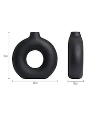 BHS Black Holey Ceramic Vase - Image 4 of 4