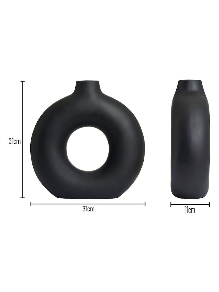 BHS Black Holey Ceramic Vase - Image 4 of 4