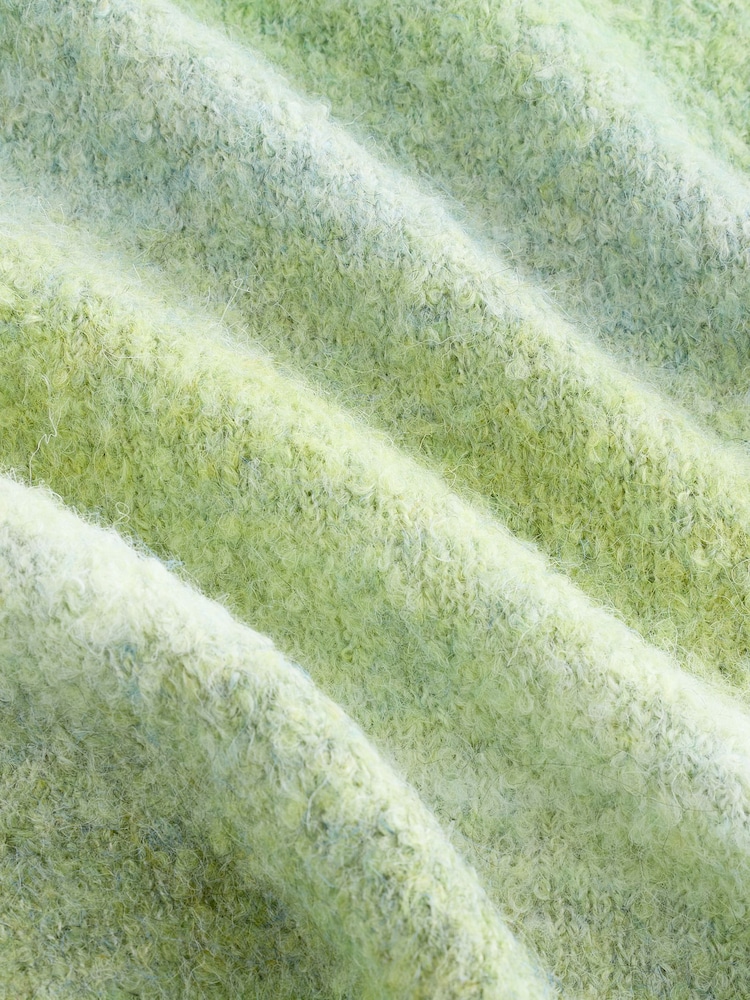 Green Spacedye Boucle Stand Neck Pocket Jumper - Image 3 of 3 Green Spacedye Boucle Stand Neck Pocket Jumper - Image 3 of 3