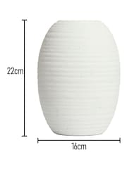 BHS Cream Small Textured Ceramic Vase - Image 4 of 4