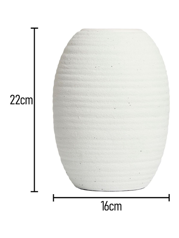 BHS Cream Small Textured Ceramic Vase - Image 4 of 4
