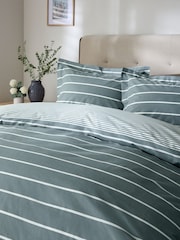 Blue Stripe Duvet Cover and Pillowcase Set - Image 2 of 4