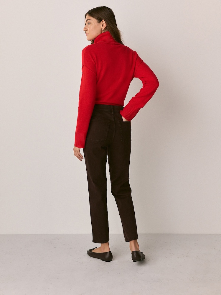 Chocolate Brown Stovepipe Straight Leg Jeans - Image 2 of 6
