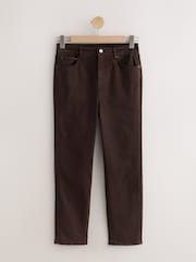 Chocolate Brown Stovepipe Straight Leg Jeans - Image 7 of 9