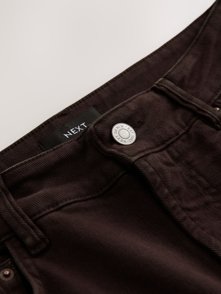 Chocolate Brown Stovepipe Straight Leg Jeans - Image 9 of 9