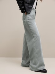 Graue Streifen - High Rise Palazzo Jeans mit weitem Bein - Bild 6 von 9