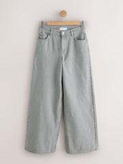 Graue Streifen - High Rise Palazzo Jeans mit weitem Bein - Bild 7 von 9