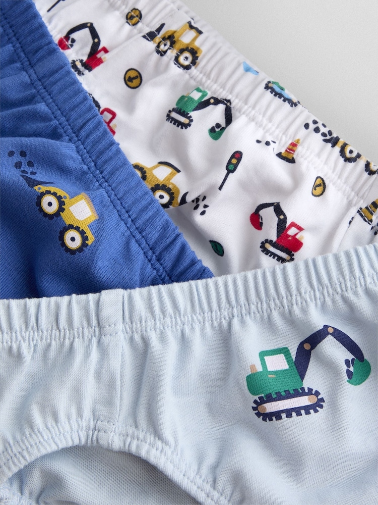 JoJo Maman Bébé Tractor Construction Vehicle 3 Pack Briefs - Image 8 of 8