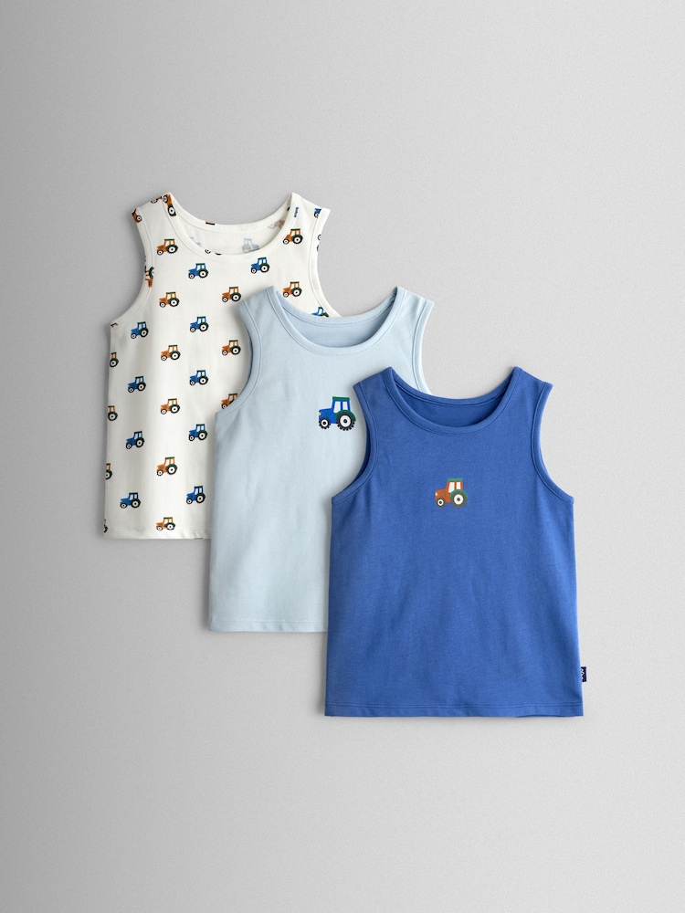 JoJo Maman Bébé Tractor 3-Pack Sailboat Vests - Image 1 of 10