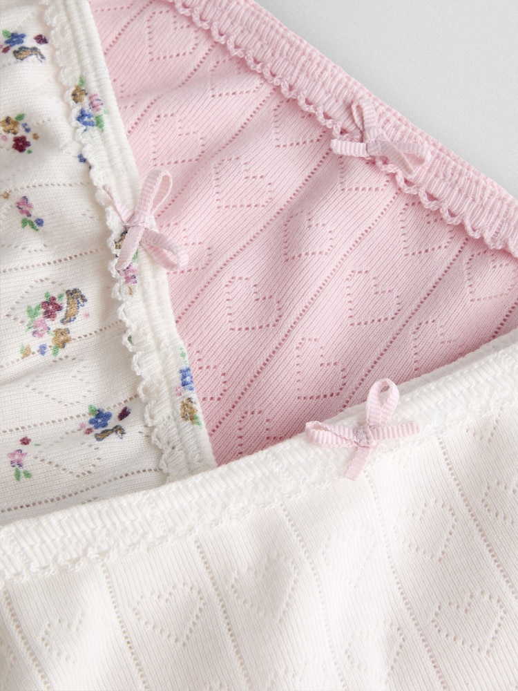 JoJo Maman Bébé Heart Pointelle 3-Pack Floral Briefs - Image 8 of 8