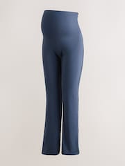 Navy Supersoft Dry Tech Flared Yoga Sports Maternity Leggings - Image 5 of 10