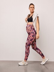 Pink Print Maternity Sports Dry Tech High Waist Full Length Leggings - Image 2 of 10