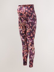 Pink Print Maternity Sports Dry Tech High Waist Full Length Leggings - Image 7 of 10