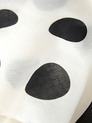 Ecru/Schwarz, gepunktet - Festliches Midikleid mit gerüschtem V-Ausschnitt - Bild 8 von 8