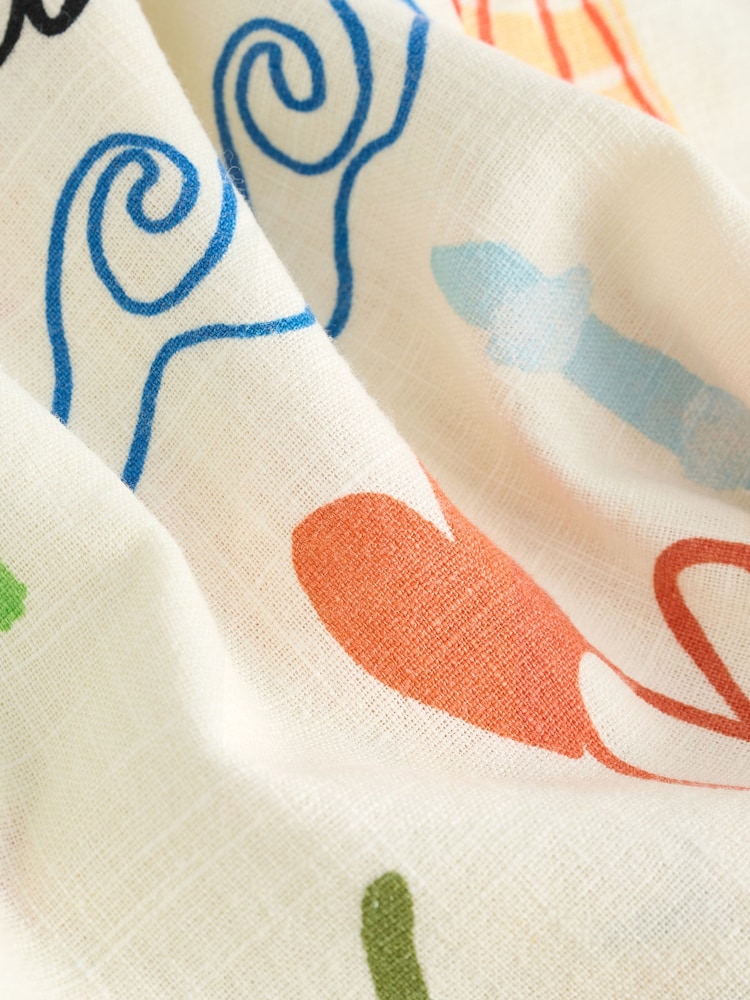 Ecru Tomato Print Square Neck Mini Shift Dress - Image 4 of 4 Ecru Tomato Print Square Neck Mini Shift Dress - Image 4 of 4