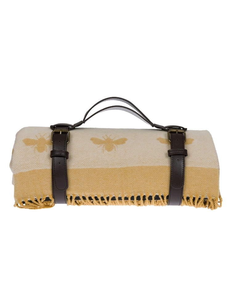 Sophie Allport Lemon Yellow Bees Picnic Blanket - Image 2 of 3