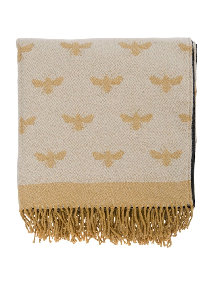 Sophie Allport Lemon Yellow Bees Picnic Blanket - Image 3 of 3