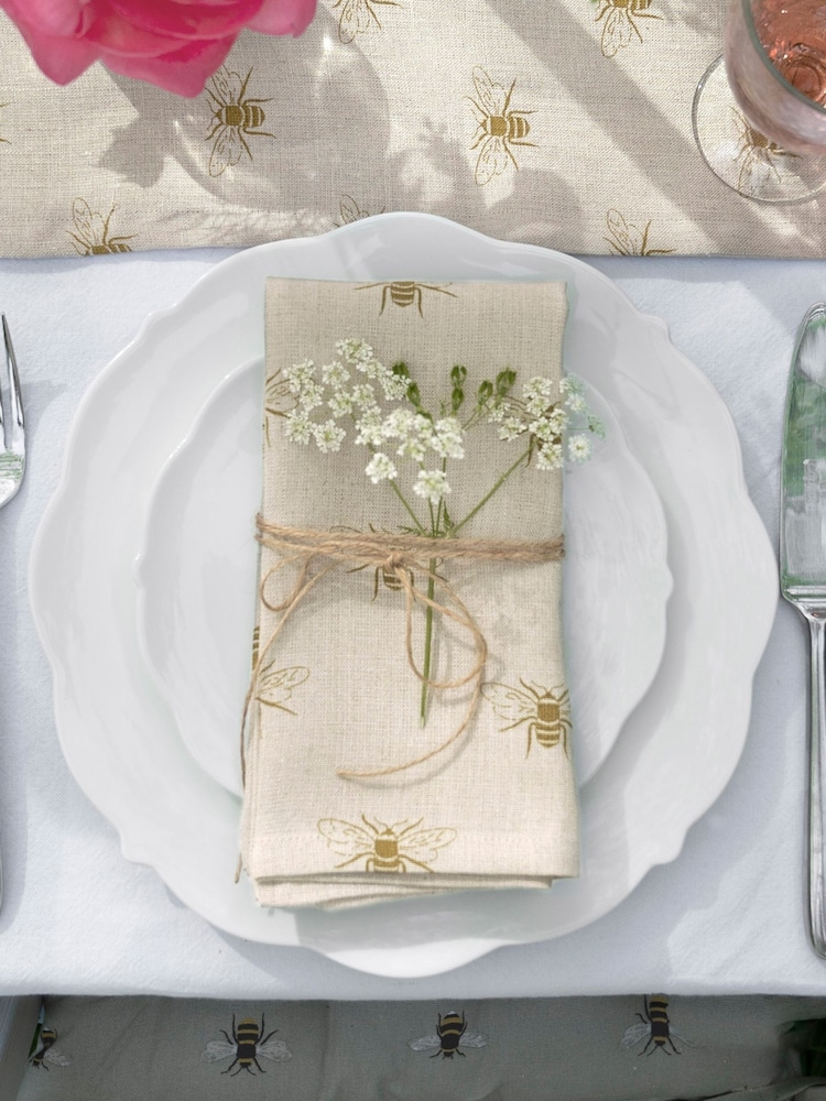 Sophie Allport Set of 4 Linen Bee Napkins - Image 1 of 3