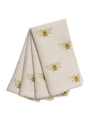 Sophie Allport Set of 4 Linen Bee Napkins - Image 3 of 3
