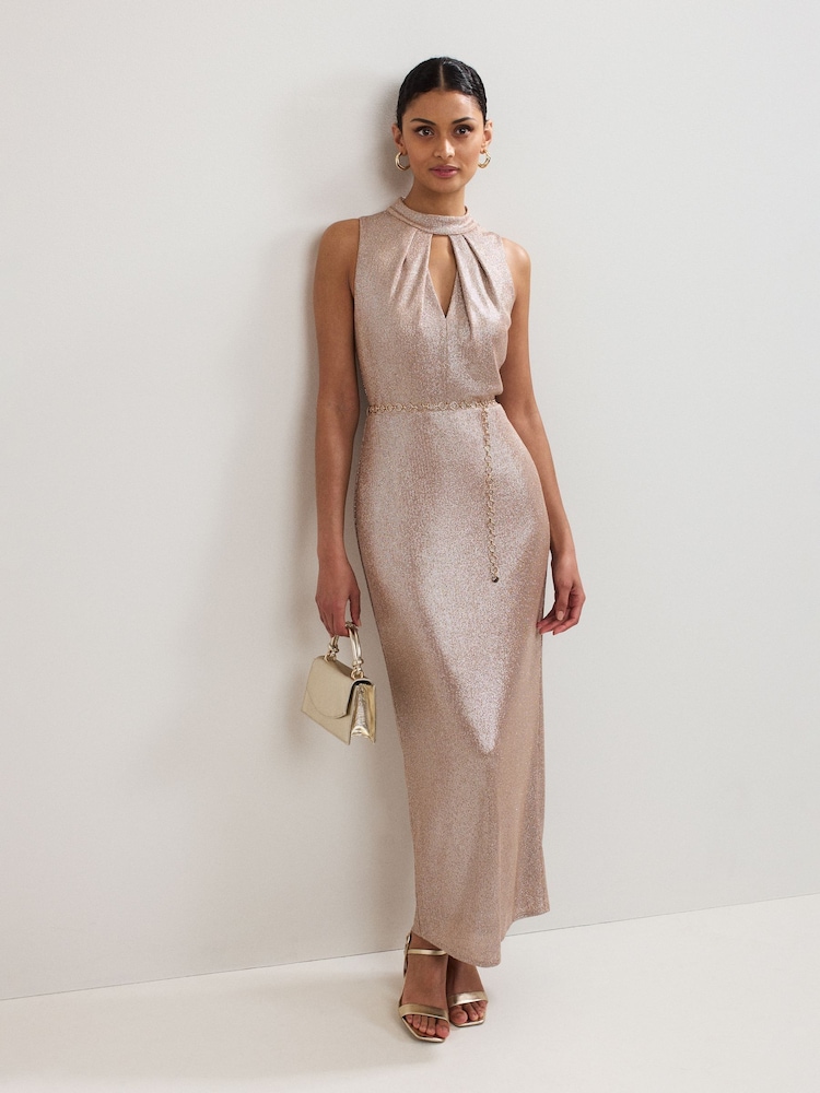Phase Eight Gold Libby Metallic Dress - Image 1 of 7