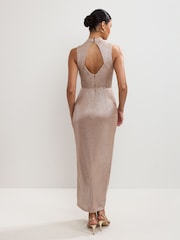 Phase Eight Gold Libby Metallic Dress - Image 2 of 7