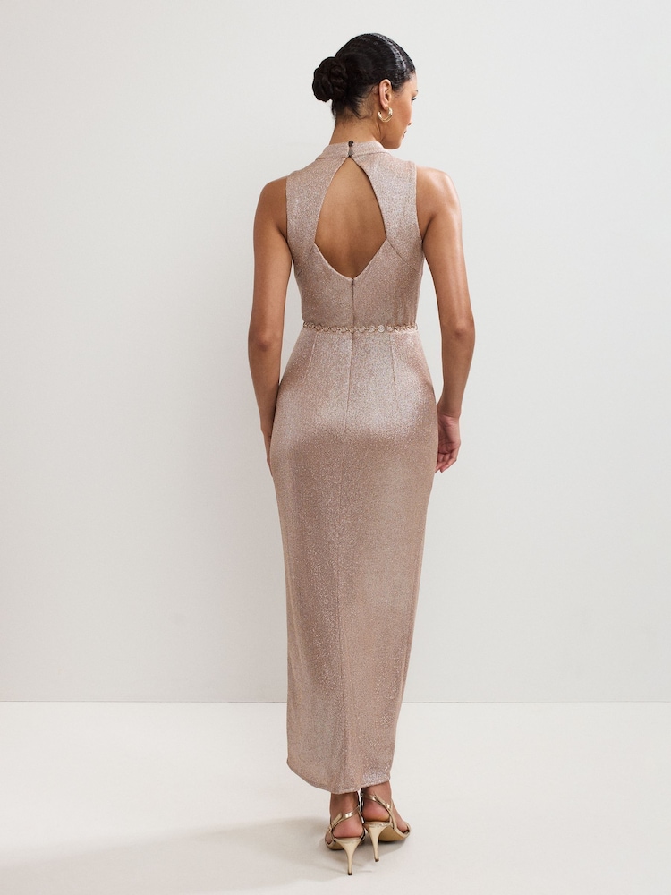 Phase Eight Gold Libby Metallic Dress - Image 2 of 7
