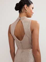 Phase Eight Gold Libby Metallic Dress - Image 6 of 7