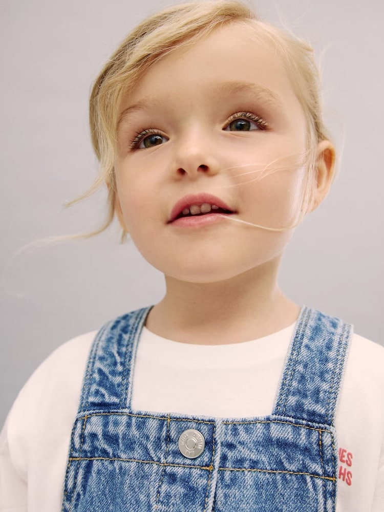 Mango Blue Denim Dungaree Dress - Image 2 of 5 Mango Blue Denim Dungaree Dress - Image 2 of 5