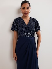 Phase Eight Blue Petite Janessa Dress - Image 4 of 6