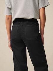 Schwarz - High Rise Stretch Jeans mit weitem Bein - Bild 5 von 8