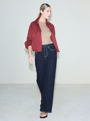 Indigo Blue High Rise Stretch Wide Leg Jeans - Image 1 of 9