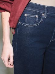 Indigo Blue High Rise Stretch Wide Leg Jeans - Image 6 of 9