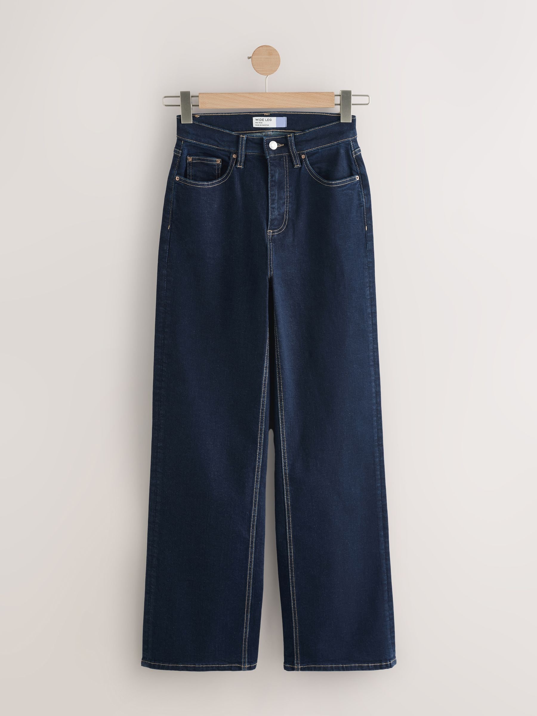 Buy Indigo Blue High Rise Stretch Wide Leg Jeans from the Next UK